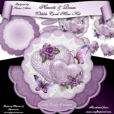 Hearts & Roses Scalloped Wobble Card Mini-kit