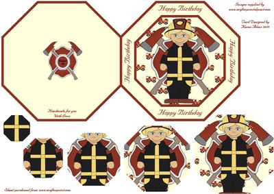 Freddy the Fireman Octagonal Pyramid Quick Card