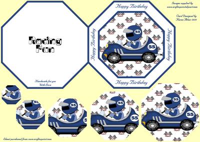 'robbie' the Racing Driver Octagonal Pyramid Quick Card