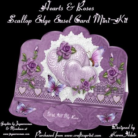 Hearts & Roses Scallop Easel Card Mini-kit