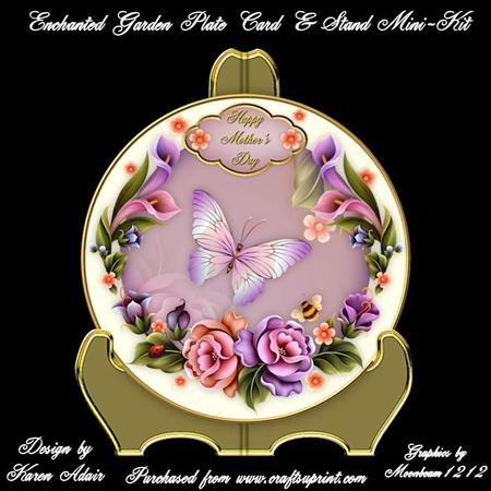 Enchanted Garden Plate Card & Stand Mini-kit