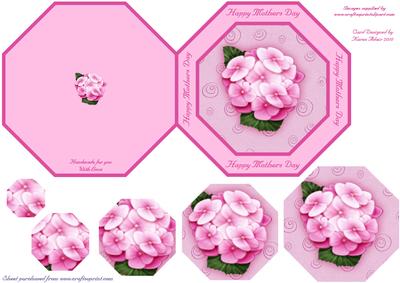 Rhododendrons for Mothers Day Octagonal Pyramid Card