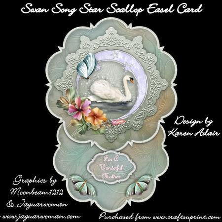 Swan Song Star-scallop Easel Card Mini-kit