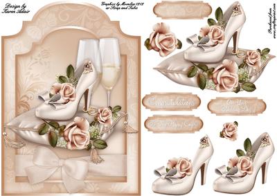Wedding Glamour Shaped Card Front with Step by Step