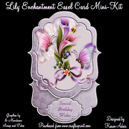 Lily Enchantment Bracket Shaped Easel Card Min-kit