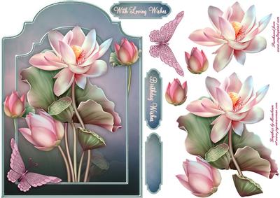 Lotus Love Shaped Card Front with Step by Step