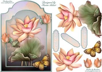 Lovely Lotus Shaped Card Front with Step by Step