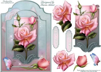 La Rosa Shaped Card Front with Step by Step
