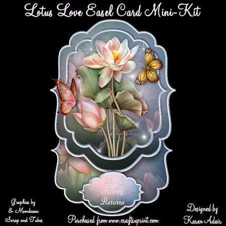 Lotus Love Bracket Shaped Easel Card Mini-kit