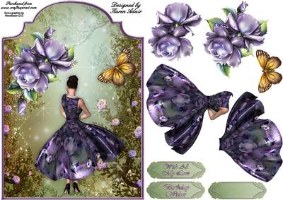 Lavender Lovely - Shaped Card Front with Step by Step