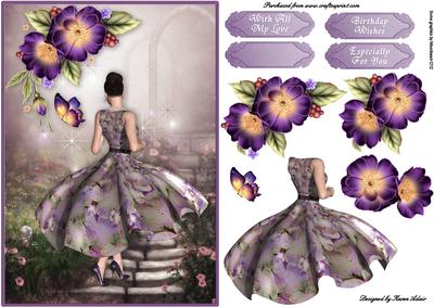 Fantasie Fleurs - Card Front with Step by Step