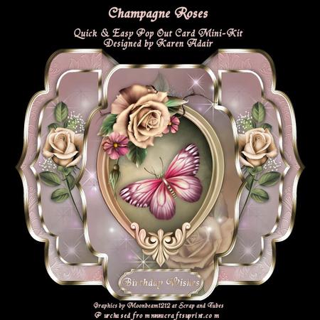 Champagne Roses - Quick & Easy Pop-out Card Mini-kit