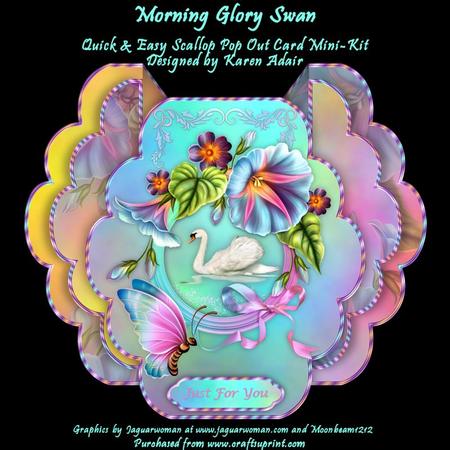 Morning Glory Swan - Easy Scallop Pop-out Card Mini-kit