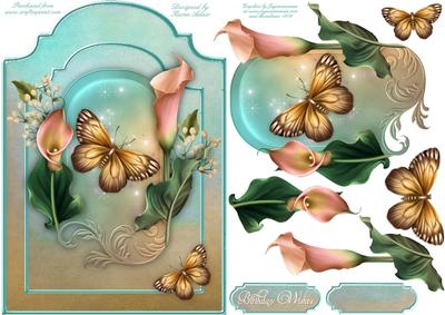 A Lily Dream Shaped Card Front with Step by Step