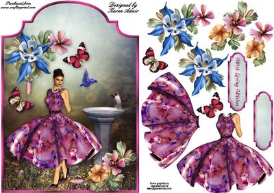 A Forest Flower - Shaped Card Front with Step by Step