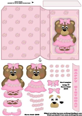 Rosie the Ballerina Bear - New Book Shape Quick Card
