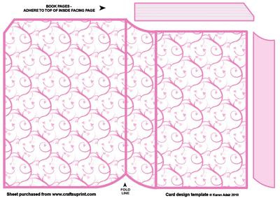 Hearts N Swirls Pink New Shape Book Card