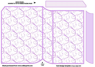 Hearts N Swirls Lilac New Shape Book Card