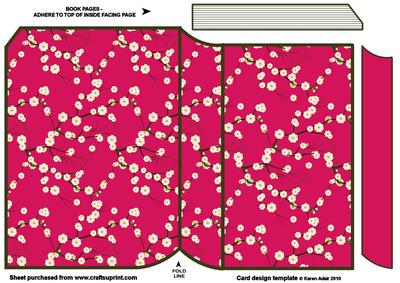 Cerise Blossoms New Shape Book Card