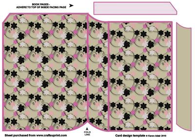 Blossoms N Swirls New Book Shape Card