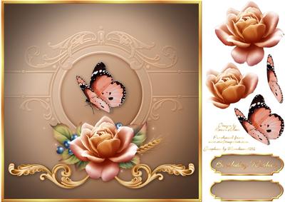 Rosey Rose Square Card Front with Step by Step