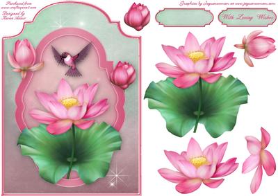 Waterlily - Screen Shaped Card Front with Step by Step