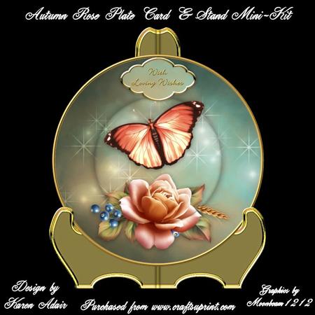 Autumn Rose - Plate Card and Stand Mini-kit
