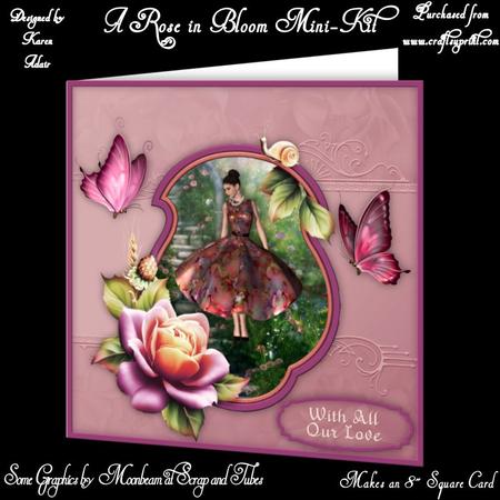 A Rose in Bloom 8" Square Card Mini-kit