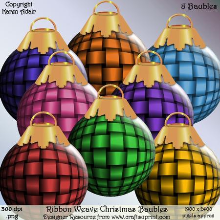 Ribbon Weave Christmas Baubles Designer Resource