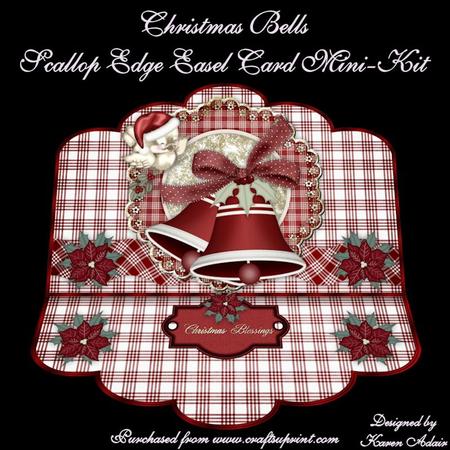 Christmas Bells - Scallop Easel Card Mini-kit