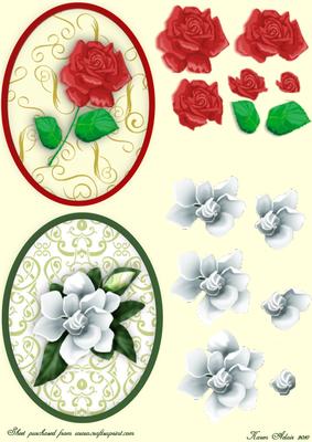 Rose Cameo Toppers with Decoupage