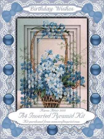 Forget Me Not A4 Inverted Pyramid Card Kit