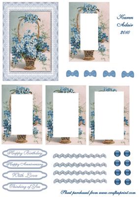Forget Me Not - Inverted Pyramid Card Topper