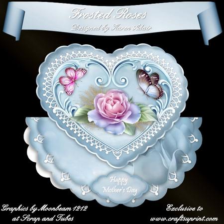 Frosted Roses Heart Shaped Wobble Card