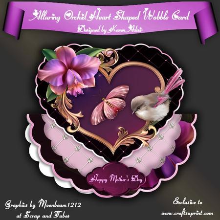 Alluring Orchid Heart Shaped Wobble Card Mini-kit