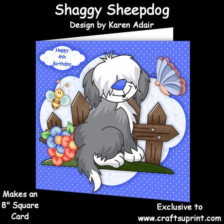Shaggy Sheepdog - 8" Square Card Mini-kit