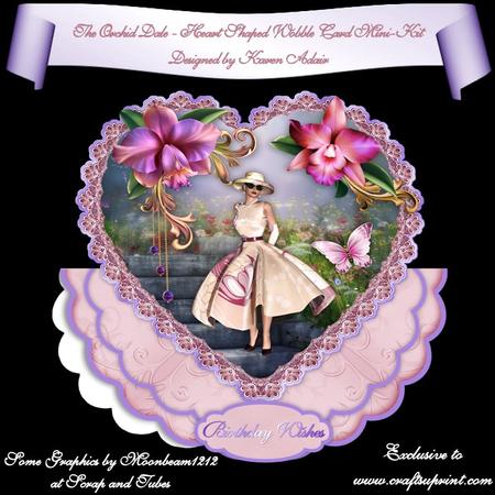 The Orchid Dale - Heart Shaped Wobble Card