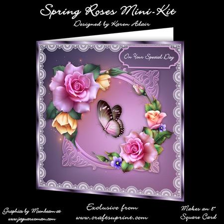 Spring Roses - 8" Square Card Mini-kit