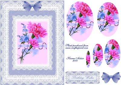Flowers 'n Lace Pyramid Card Front