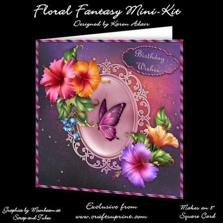 Floral Fantasy 8" Square Card Mini-kit