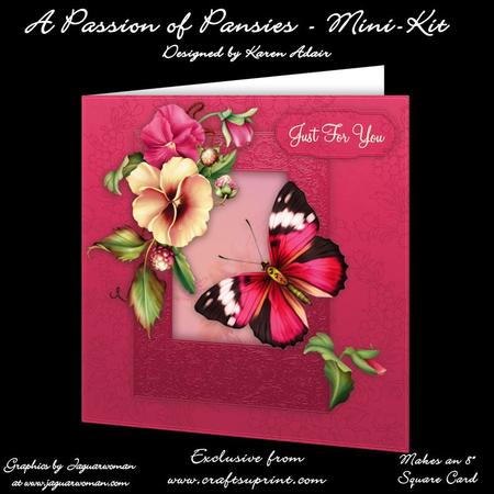 A Passion of Pansies 8" Square Card Mini-kit