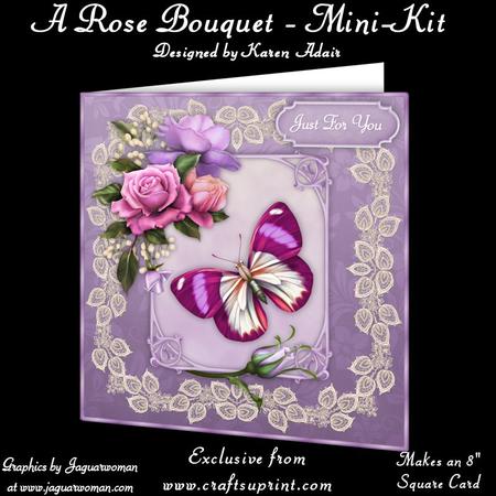 A Rose Bouquet 8" Square Card Mini-kit