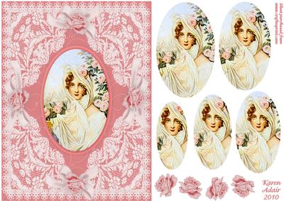 Cameo Lady 'n Lace Pyramid Card Front