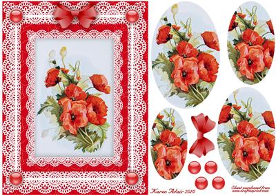 Poppies 'n Lace 2 Pyramid Card Front
