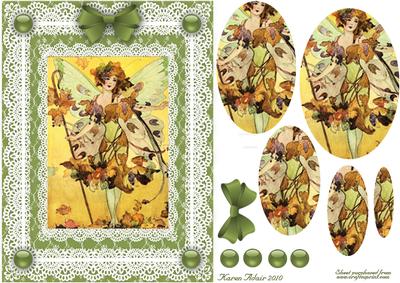 Woodland Faerie 'n Lace Pyramid Card Front