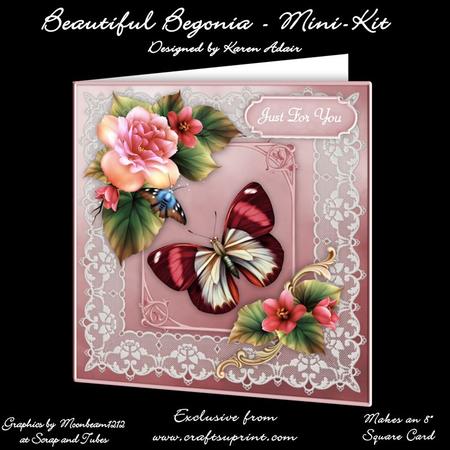 Beautiful Begonias - 8" Square Card Mini-kit