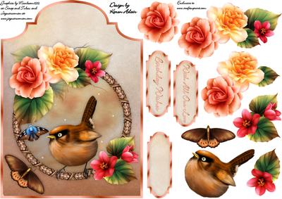 Begonia Birdsong - Shaped Card Front with Step by Step