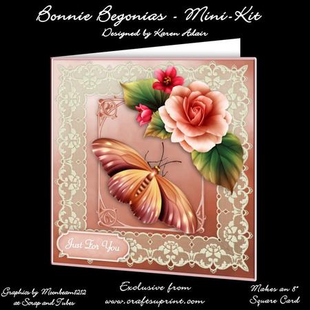 Bonnie Begonias 8" Square Card Mini-kit