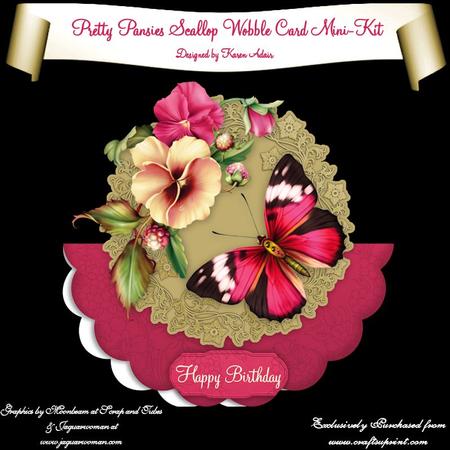 Pretty Pansies Scallop Wobble Card Mini-kit