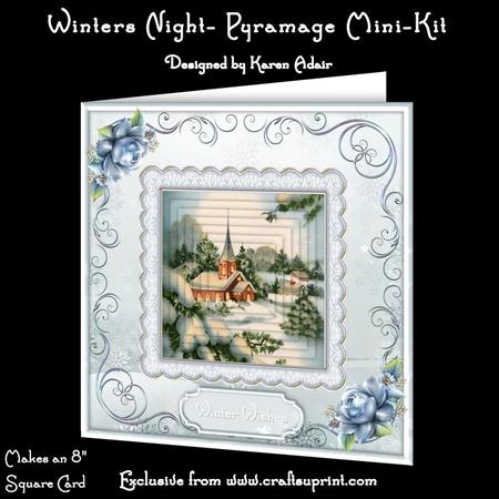 Winters Night 8" Square Card Pyramage Mini-kit